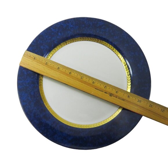 COPY - TWO (2) RETRONEU IMPERIAL COLLECTION '95 Blue 22K Gold 10.5" Dinner Plat… - Picture 8 of 9